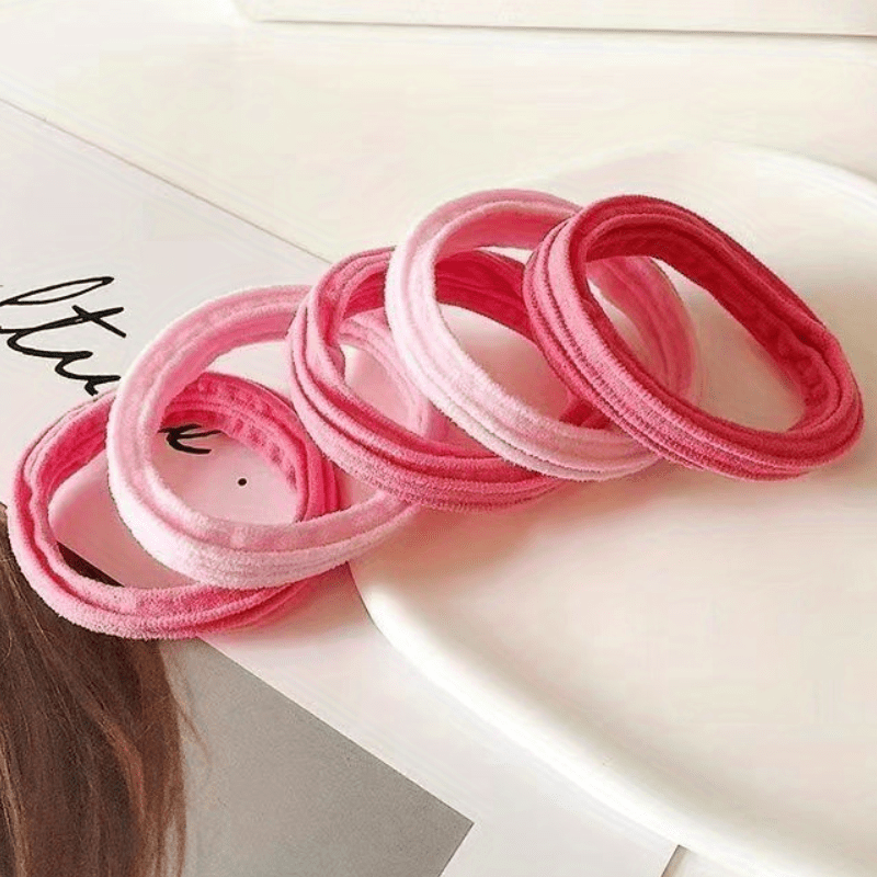 5pcs Wide Elastic Hair Tie Thick Hair Rope Seamless Ponytail Holder
