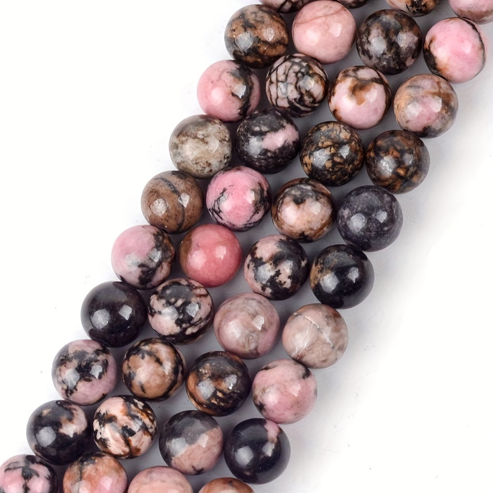 Natural Rhodonite Stones Beads Round Loose Beads DIY Jewelry Making 4-12mm