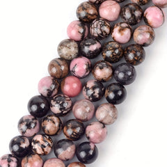 Natural Rhodonite Stones Beads Round Loose Beads DIY Jewelry Making 4-12mm