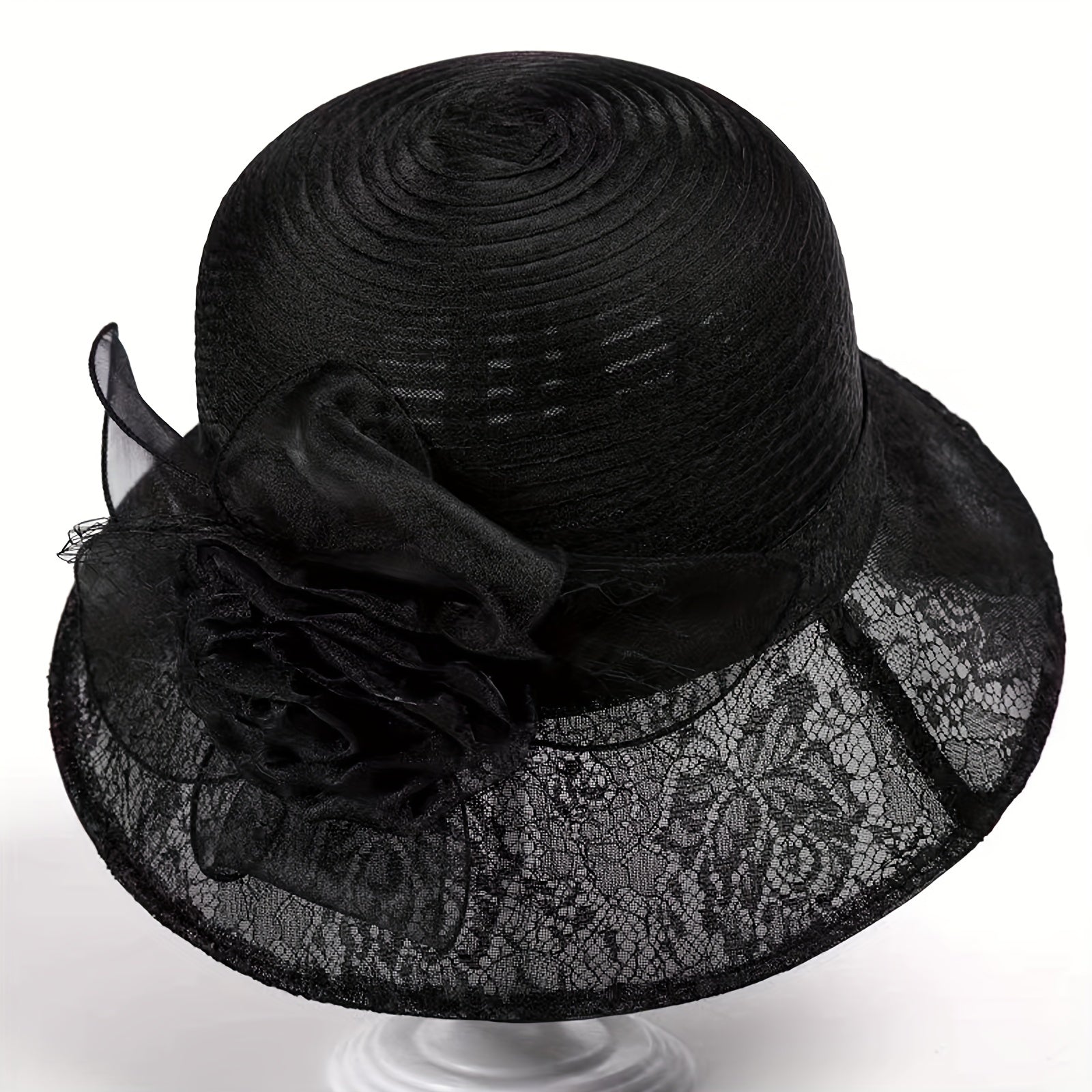 Mesh Breathable Bucket Hat Sunshade Flower Decor Hats For Women