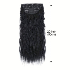 4pcs Curly Wavy Hair Extensions 50 8 Cm Long Synthetic Double Weft Blends Well
