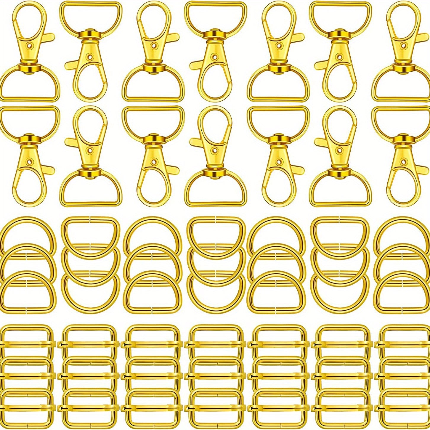 56PCS Zinc Alloy Rotating Lobster Clasp D Keychain Luggage Hardware Keyring Buck