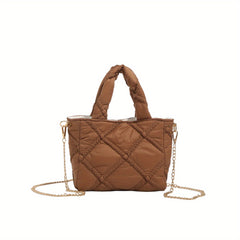 Quilted Crossbody Bag Nylon Shoulder Bag Women's Casual Handbag