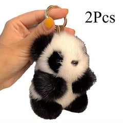 2pcs Soft Panda Plush Keychains Fans Collectible Gift