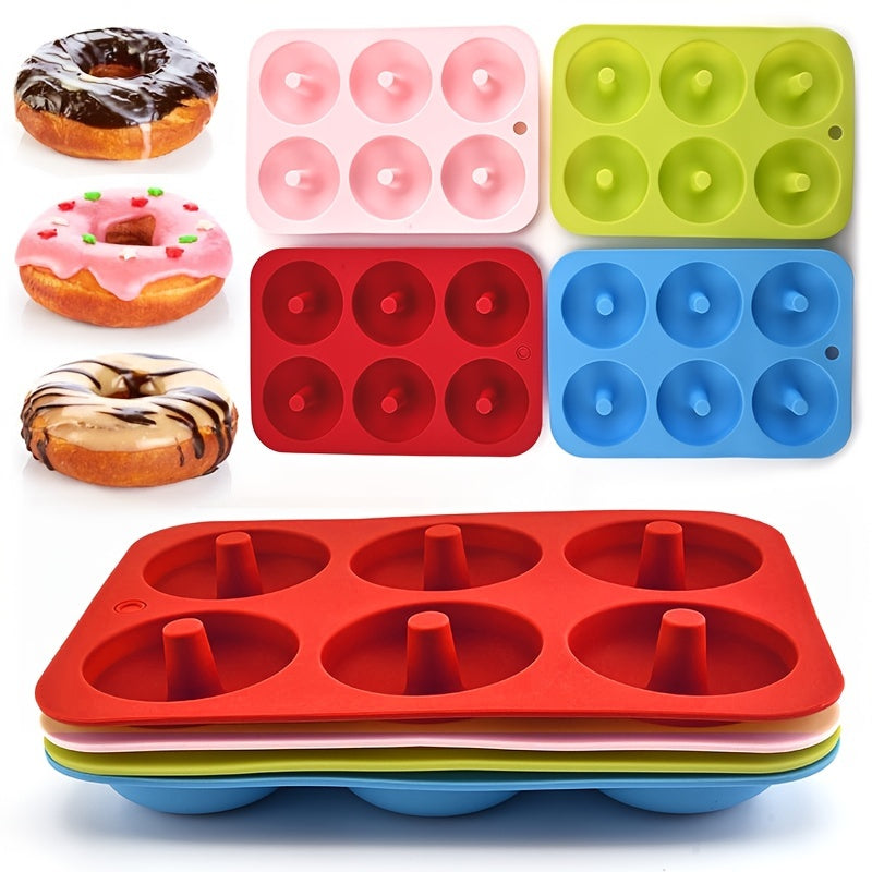 6-Hole Non-Stick Silicone Donut Mold for Baking Pastry