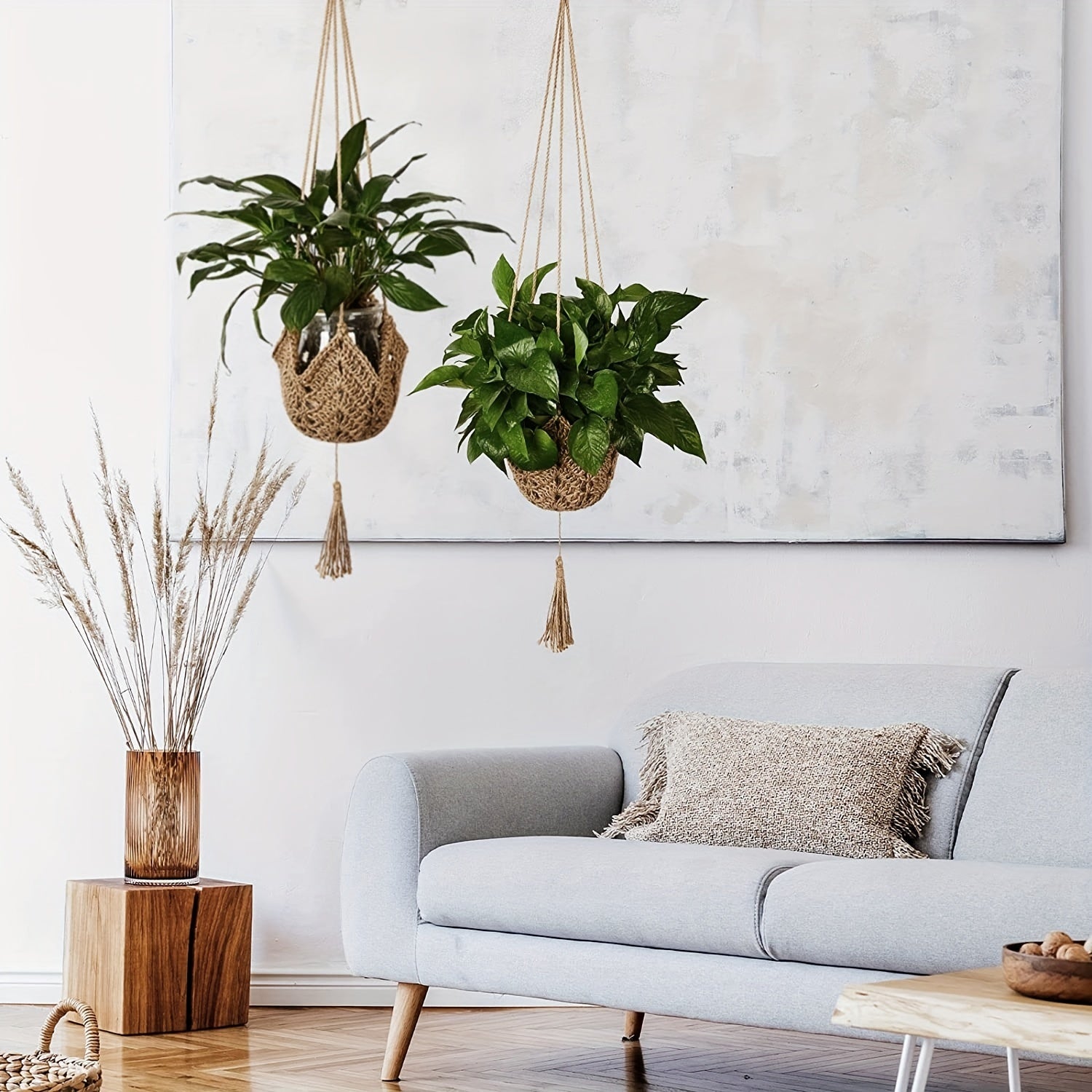 2 Pack Macrame Plant Hangers - Boho Touch for Home Decor
