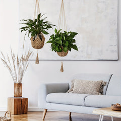 2 Pack Macrame Plant Hangers - Boho Touch for Home Decor