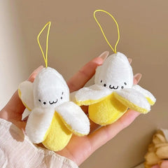 5pcs Banana Plush Toys Soft Mixed Colors with Eyes & Mouths
