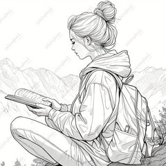 Mindfulness Painting Coloring Book with Story Props for Adults