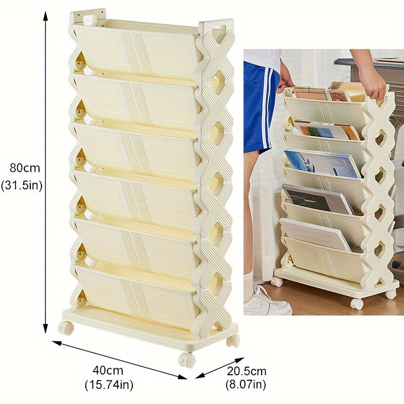 Rolling Cart Bookshelf: Maximize Office Storage