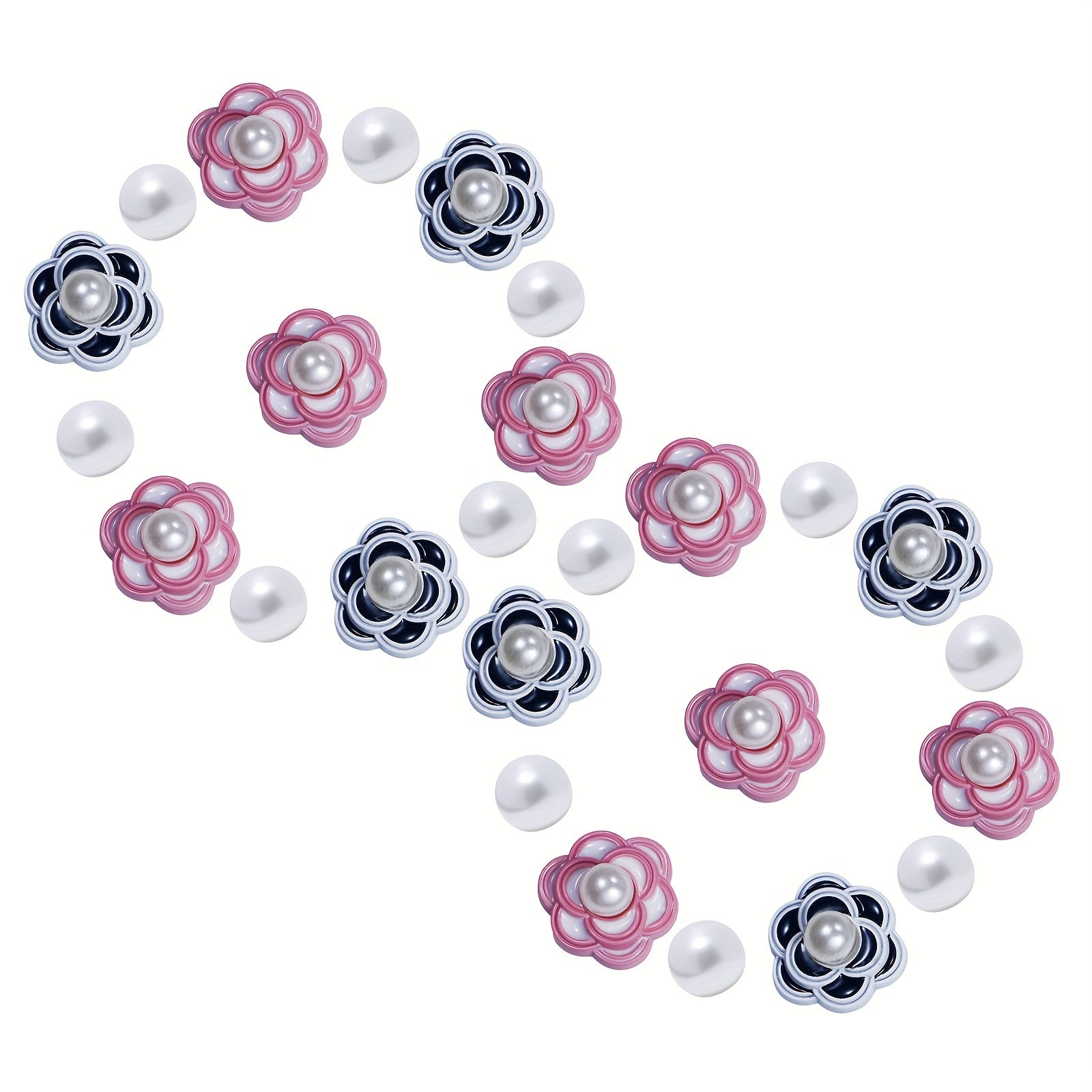 26pcs Flower & Pearl Shoe Charms For Clogs Garden Shoes DIY Accessories
