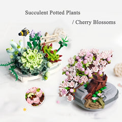 DIY 3D Model Home Decoration Mini Bonsai Building Blocks Flower Succulent