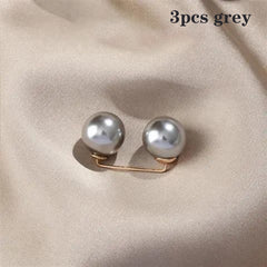 3pcs Faux Pearl Brooch Pin Set for Clothes & Trousers