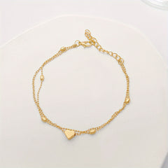 Mini Love Heart Thin Chain Anklet Double Layers Ankle Bracelet