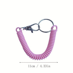 2pcs Telescopic Elastic Rope Key Chain Secure Keys & Phone Waterproof