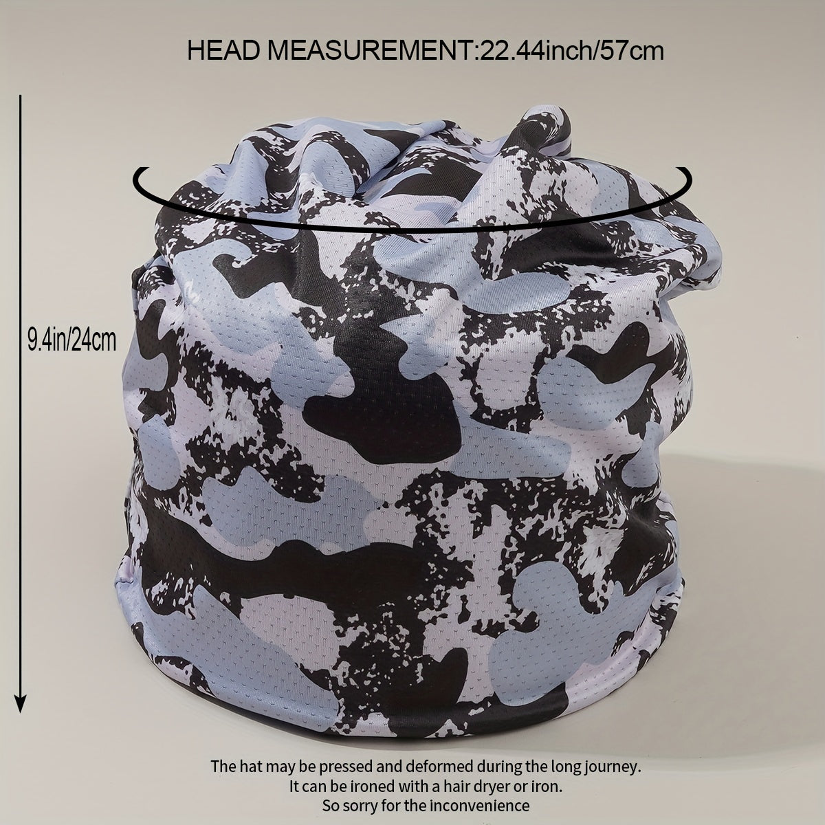 Summer Ice Silk Breathable Mesh Stacking Hat Mens Camouflage Thin Turban Hat