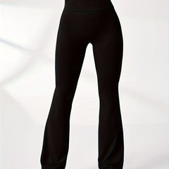 Quick Drying Yoga Flared Pants Solid High Stretch Bootcut Pants