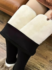 Women's Plus Solid Liner Fleece High Rise Skinny Trousers