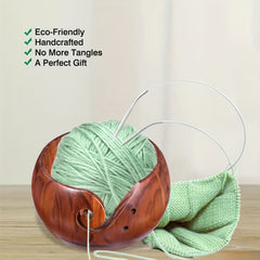 Wooden Yarn Bowl for Knitting Crochet Weaving Keep Wool Organized