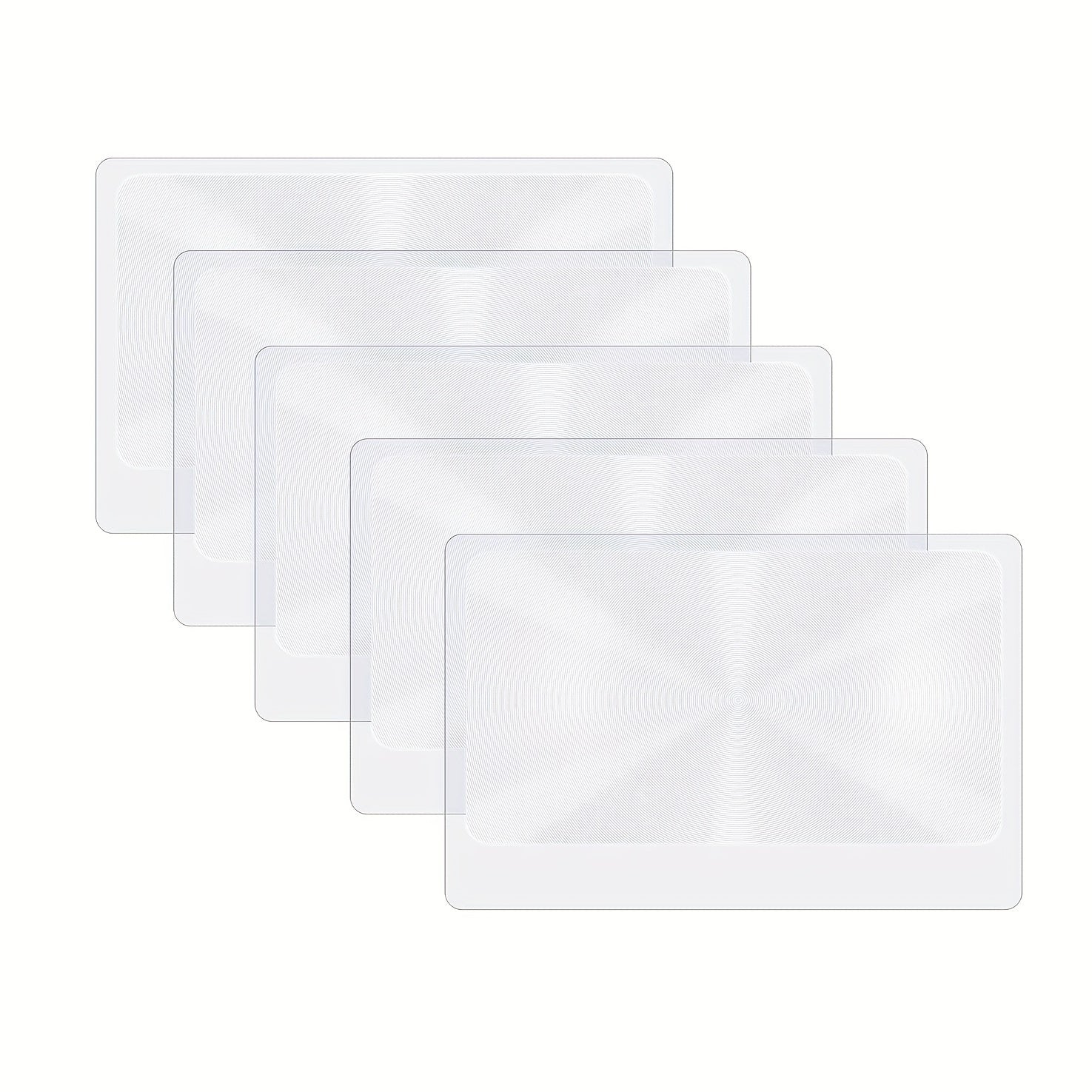 5-Pack Credit Card Magnifiers 3X Portable Pocket Magnifying Glass
