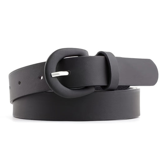 D Shape Buckle Belt Pu Leather for Women Girls
