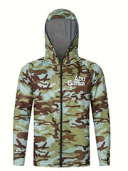 Men's Camo UPF 50 Sun Protection Hooded Jacket Quick Dry Rash Guard