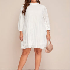  Mock Neck Cut Out Long Sleeve Mini Dress