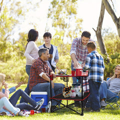 Portable Folding Table with 4 Cup Holders and Bags for BBQ Outdoor Camping