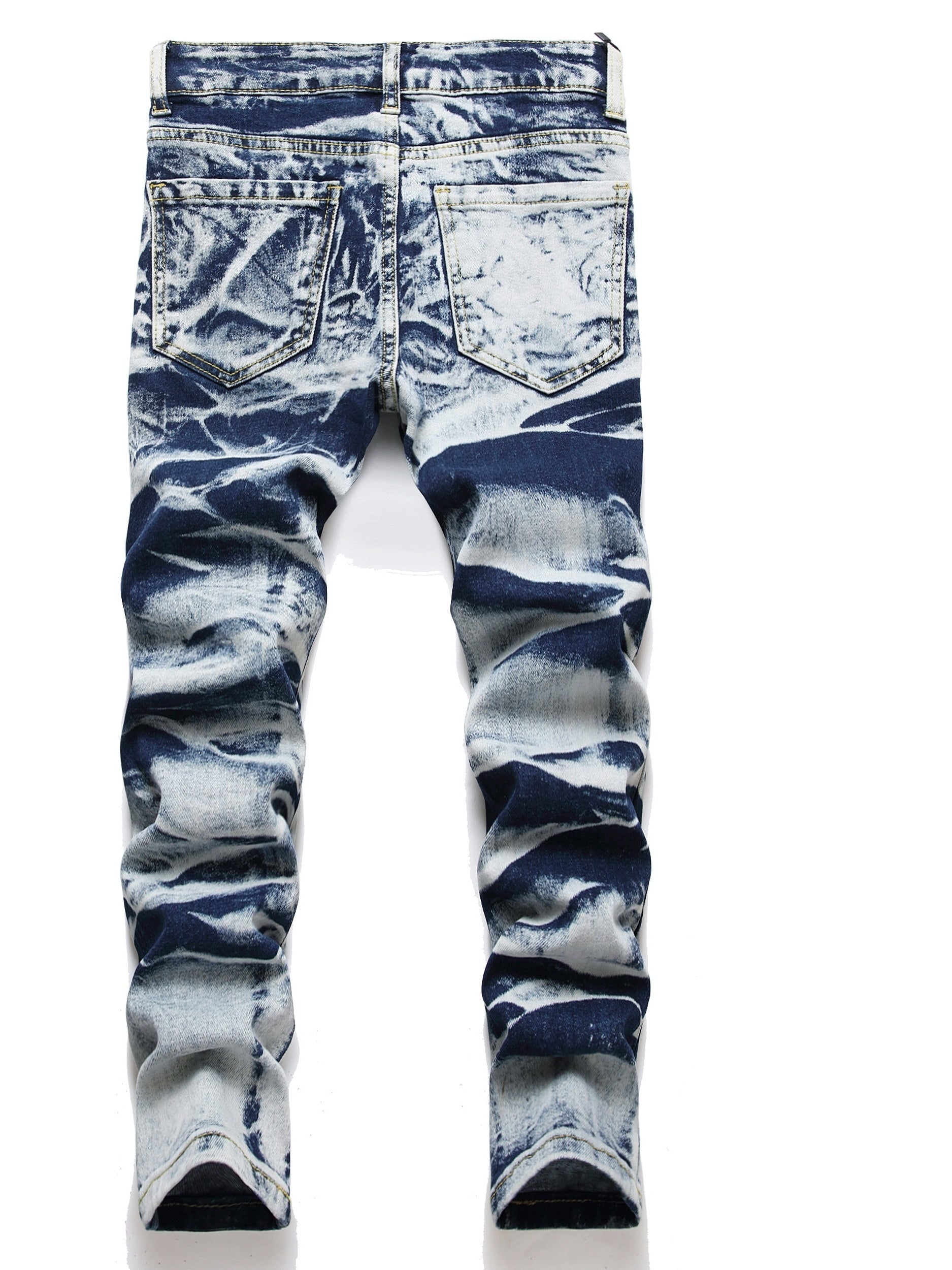 Boys Stretch Ripped Jeans Skinny Slim Fit Washed Denim Pants Kids Clothes