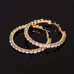 Big Hoop Earrings Oversized Zircon Circle Party Jewelry