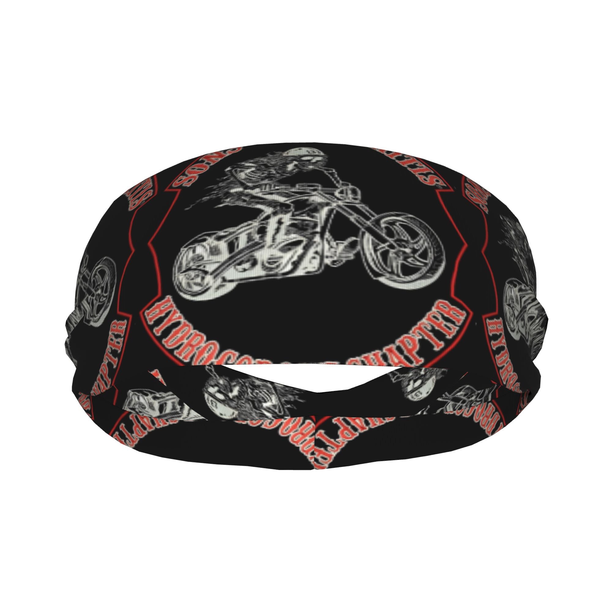 Unisex Motorcycle Skull Headband Red