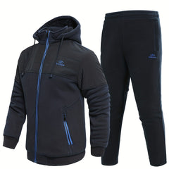 Men's Active Hooded Jacket & Stretch Pants for Outdoors