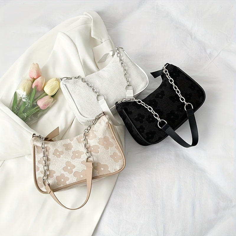 Flower Pattern Canvas Shoulder Bag Women's Crossbody Bag