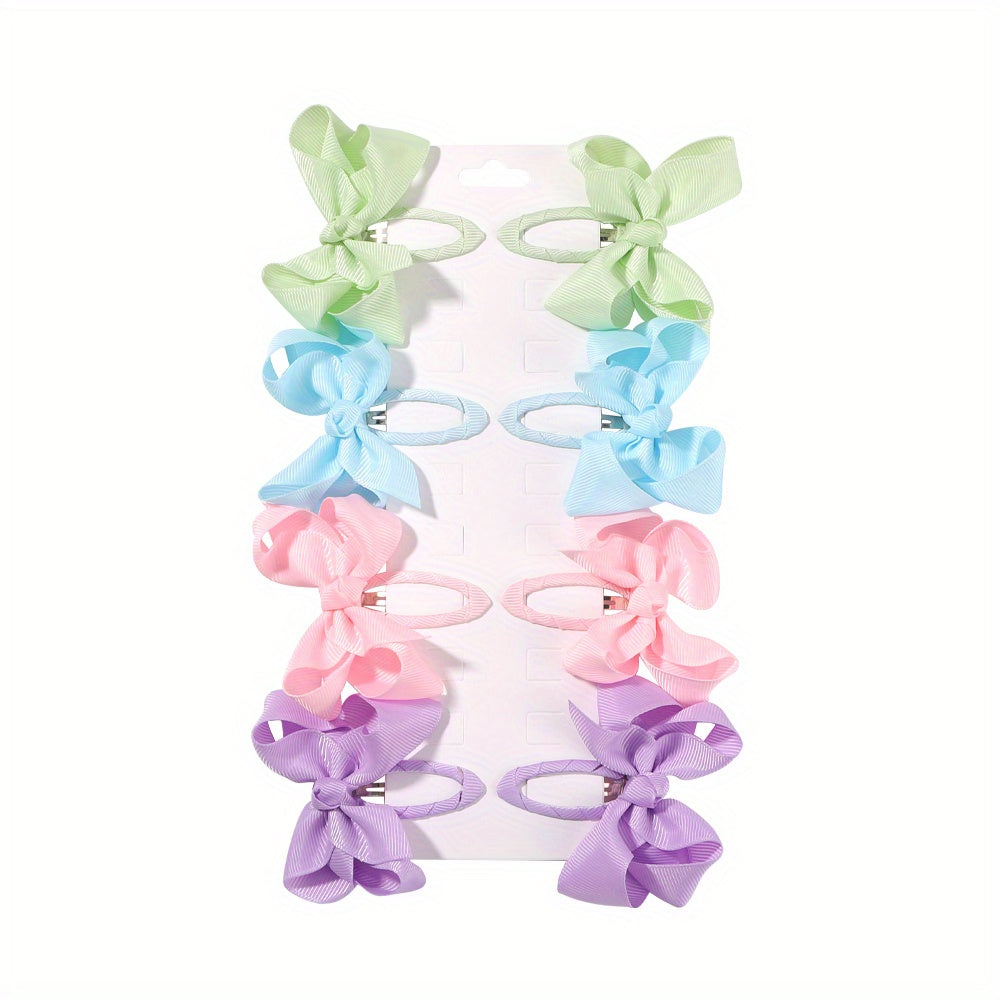 8pcs Bow Hair Clips for Baby Girls