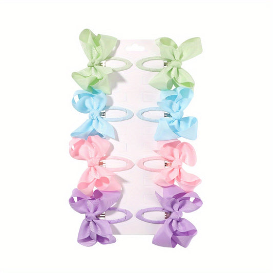 8pcs Bow Hair Clips for Baby Girls