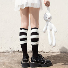 Colorblock Striped Calf Socks Knee High Stockings & Hosiery