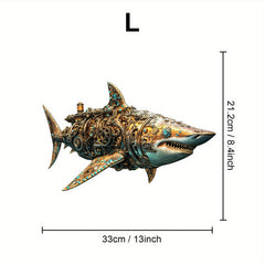 Steampunk Mechanical Shark Wooden Puzzle Gears Cogs Brain Teaser Home Decor Gift