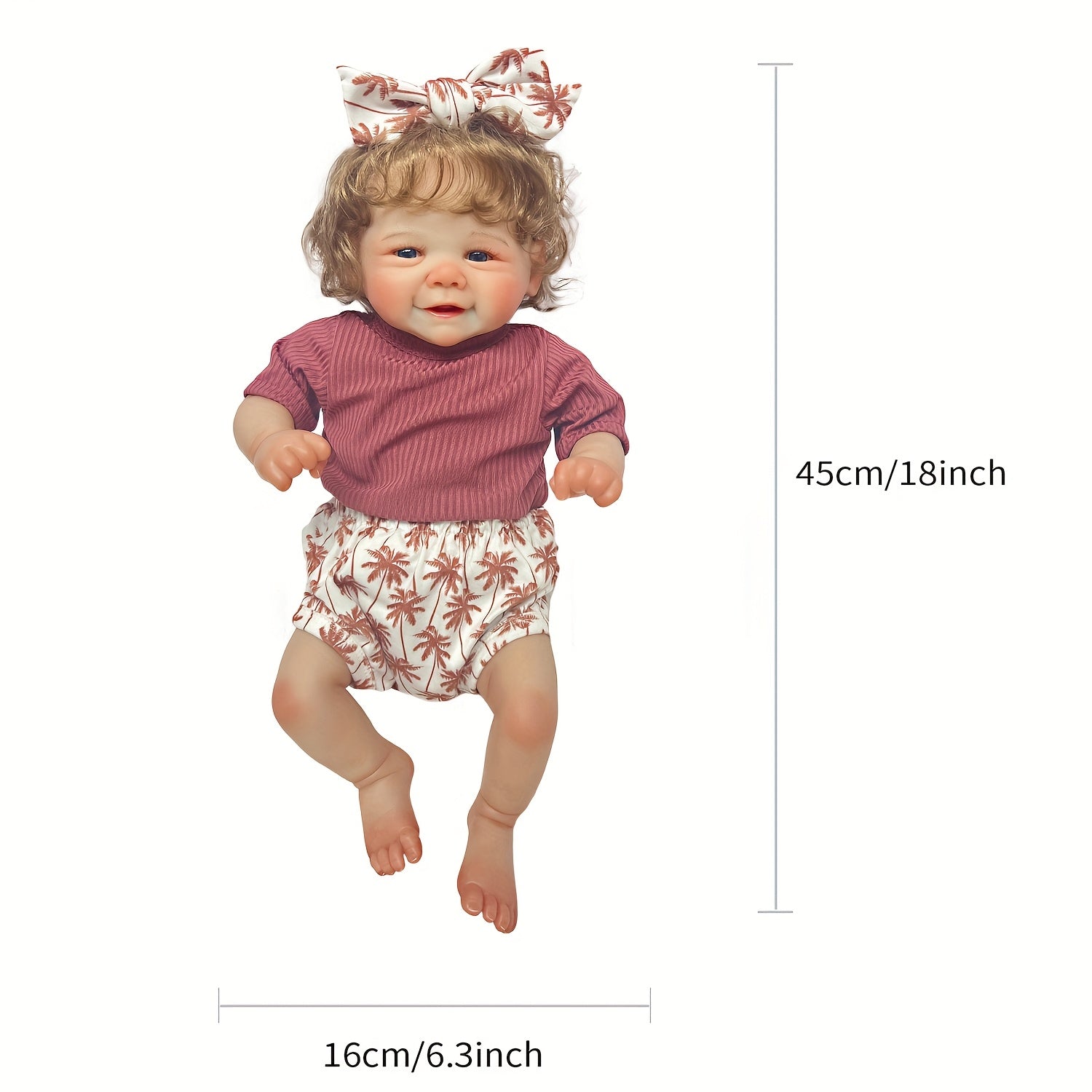 18 Inch Reborn Child Doll with 3D Painted Features & Soft Vinyl Body