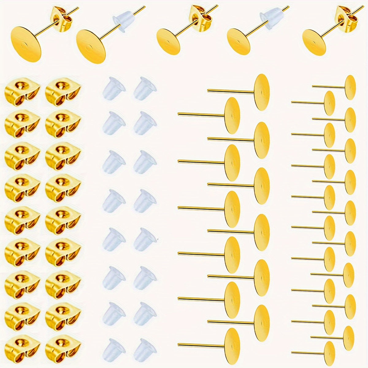 450PCS Stainless Steel Earring Posts for DIY Jewelry Making