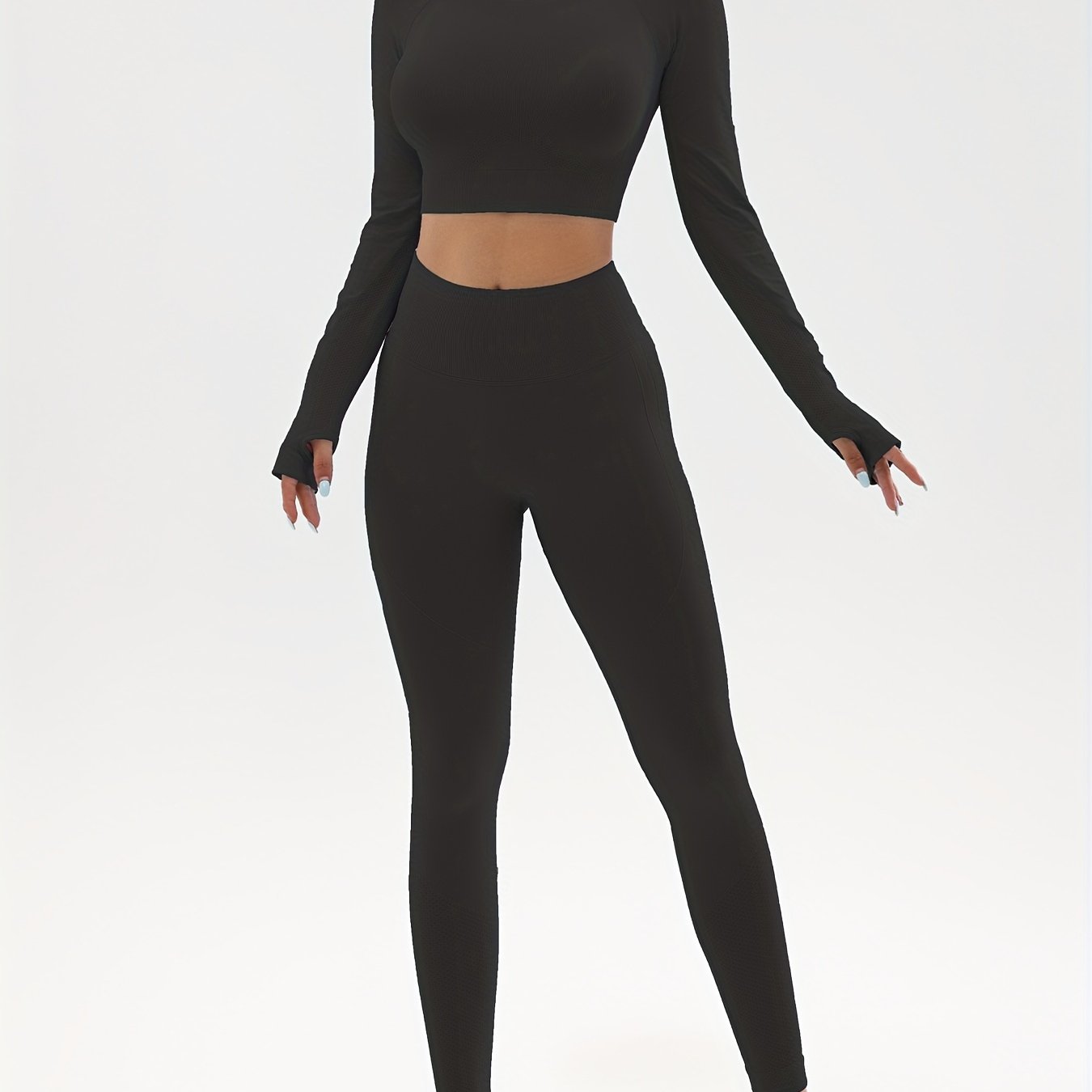 2pcs Yoga Set Quick Drying Top & Butt Lifting Leggings Women's Activewear