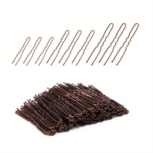 150pcs U Shaped Hair Pins Metal Curly Waved Bun Clips and Bobby Pins