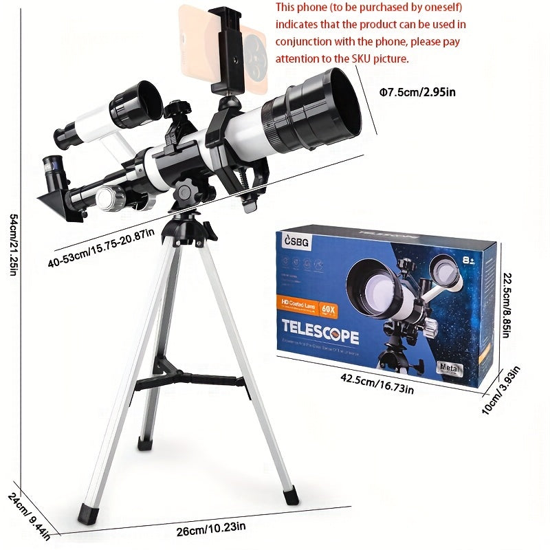 Kids Telescope with Tripod Stand 60X Magnification ABS Material
