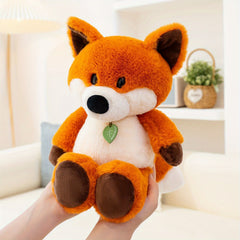 Plush Toy Set Panda Fox & Elephant Stuffed Animals Green Hearts Soft Polyester