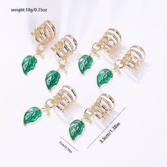 Enamel Leaf Hair Ring For Dreadlock Alloy Hair Cuff Hair Jewelry Accessories