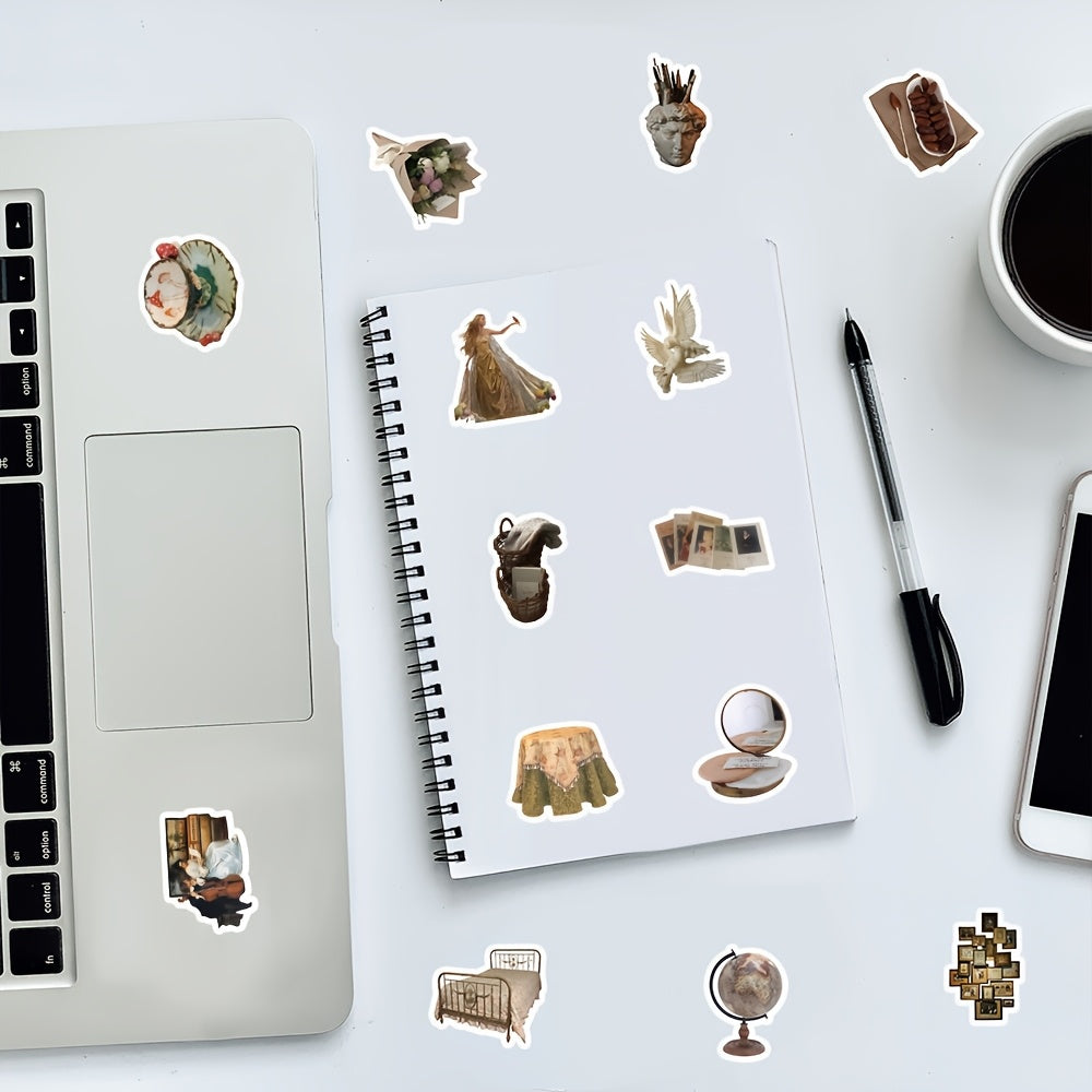 103pcs Vintage Palace Stickers Scrapbook Laptop Bumper Skateboard Water Bottle C