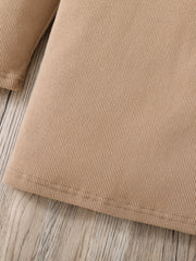 Girls Long Sleeve Stretch Khaki Dress