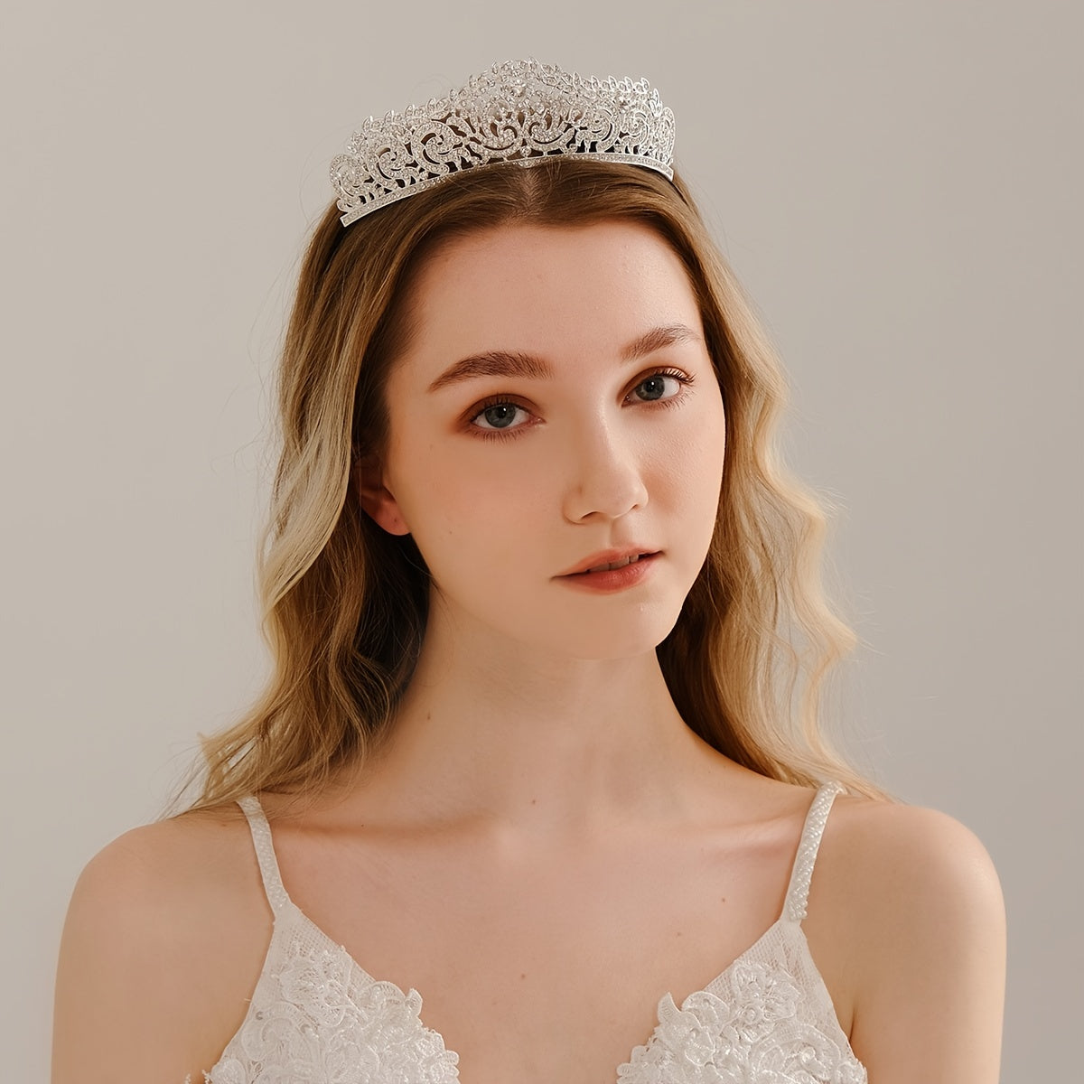 Crystal Princess Crown Golden Wedding Crown