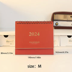 Red Bronzing Desk Calendar Small Fresh Desktop Swing Calendar Book