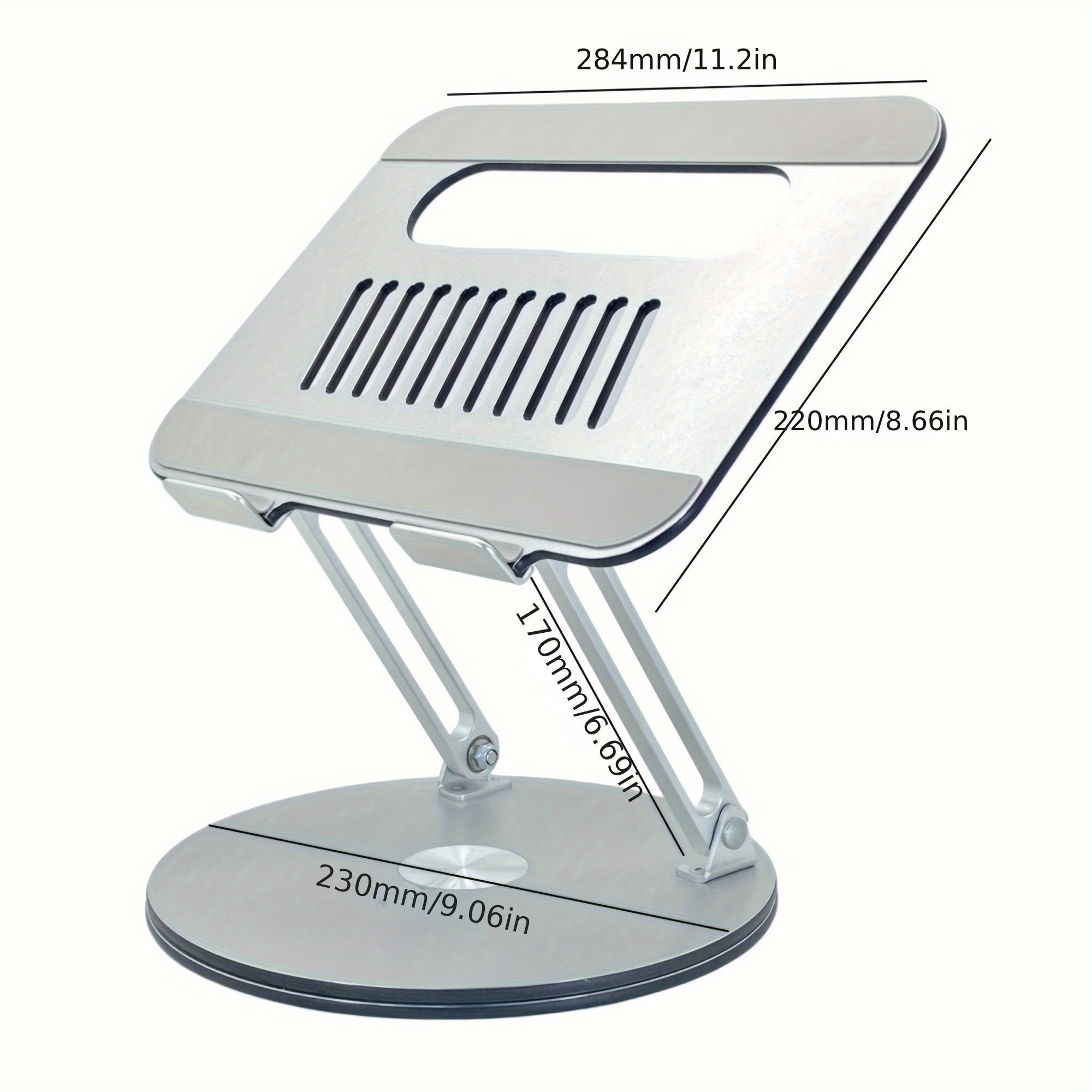 Adjustable Laptop Stand 360 Rotating Base Ergonomic Riser Portable Foldable