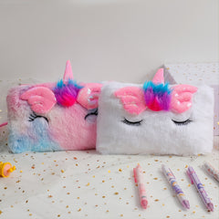 Girls Sequin Plush Unicorn Tie Dye Bag Coin Purse Crossbody Bag